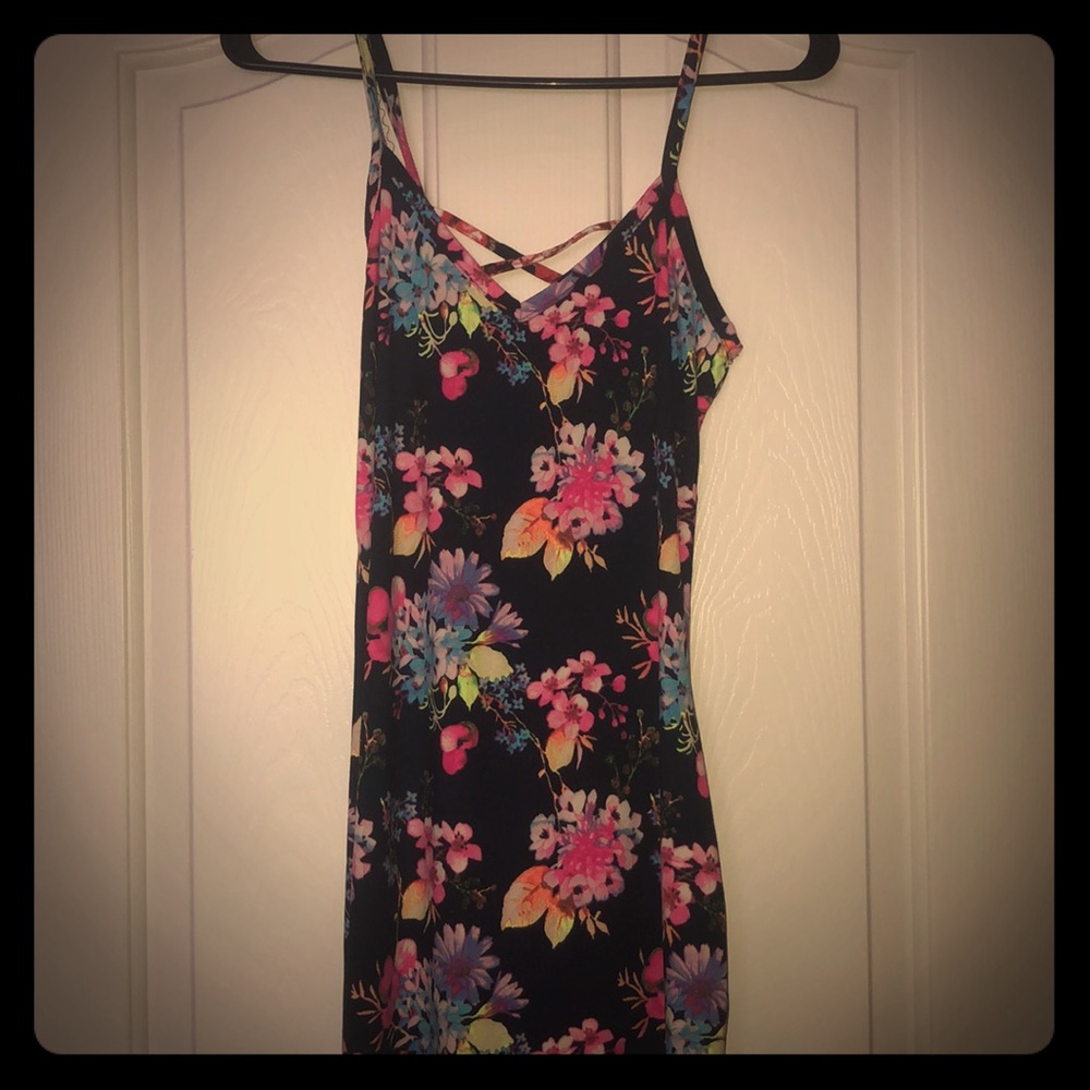 Long spaghetti strap dress.